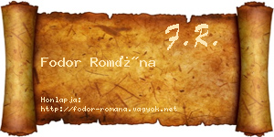 Fodor Romána névjegykártya