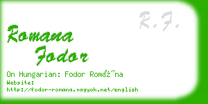 romana fodor business card